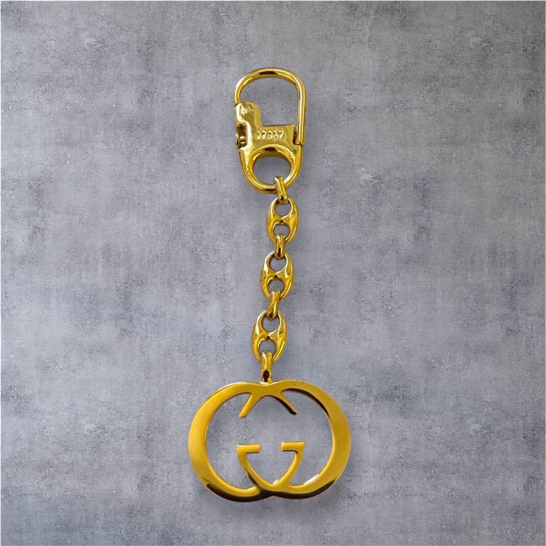 GUCCI ゴールド ダブルGロゴ キーホルダー N110846936 引取限