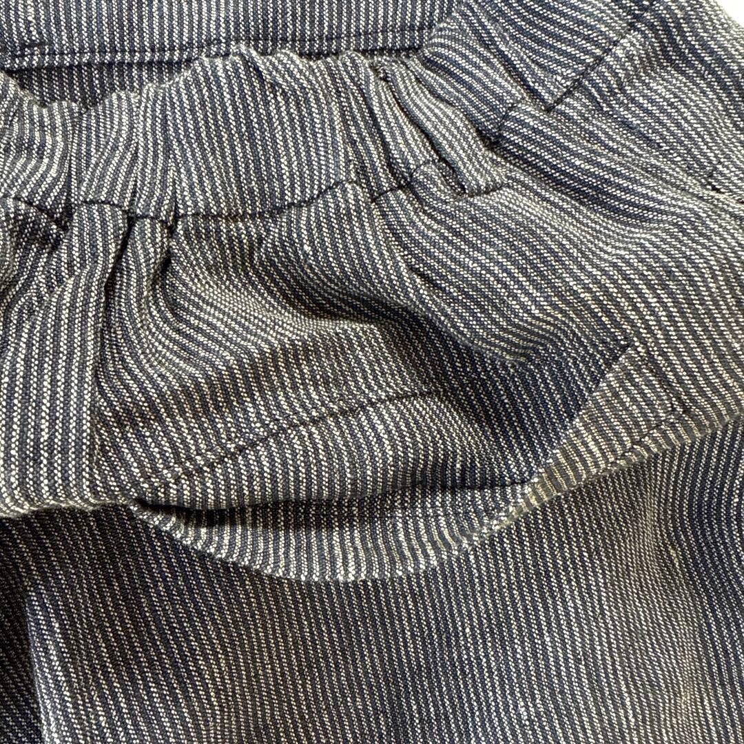 芽風 センソユニコ サルエルパンツ リネン 日本製 ストライプ 38サイズ