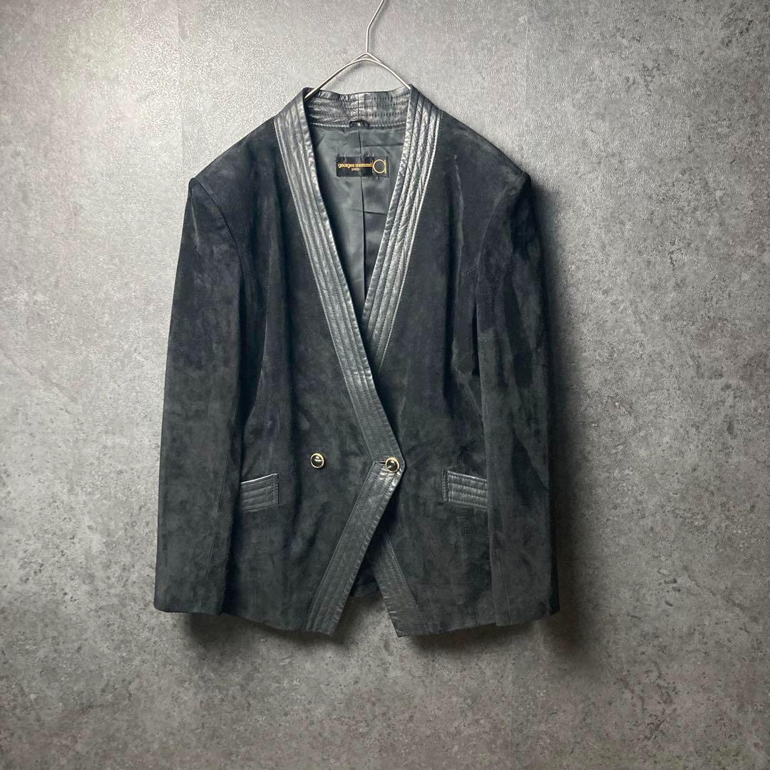 最新ファッション - vintage ジャケット 黒 スエード ライン 切り替え