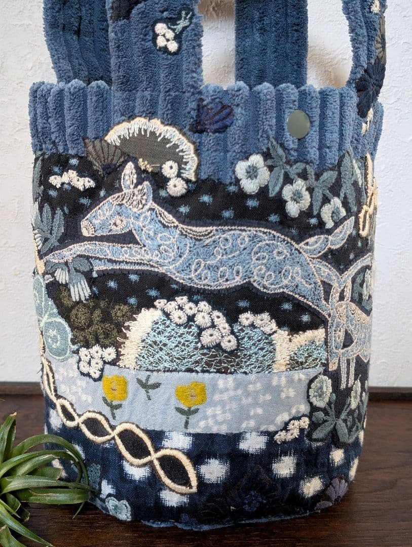 SALE❗️古布藍染《飛び躍ねるパプリッコ》ミナ　サリーS　PJC 　バック