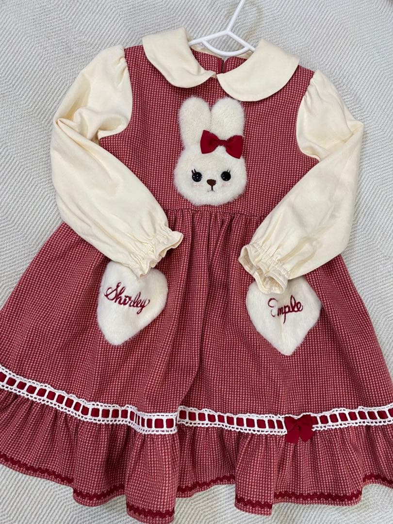 シャーリーテンプル うさぎ千鳥格子柄 長袖ワンピース - メルカリ