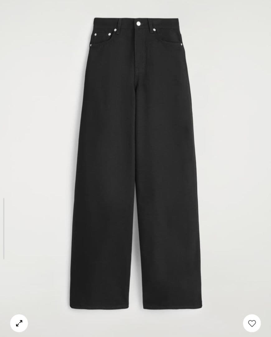 COS デニム ダイアルワイドレッグジーンズ ブラック サイズ24の通販は