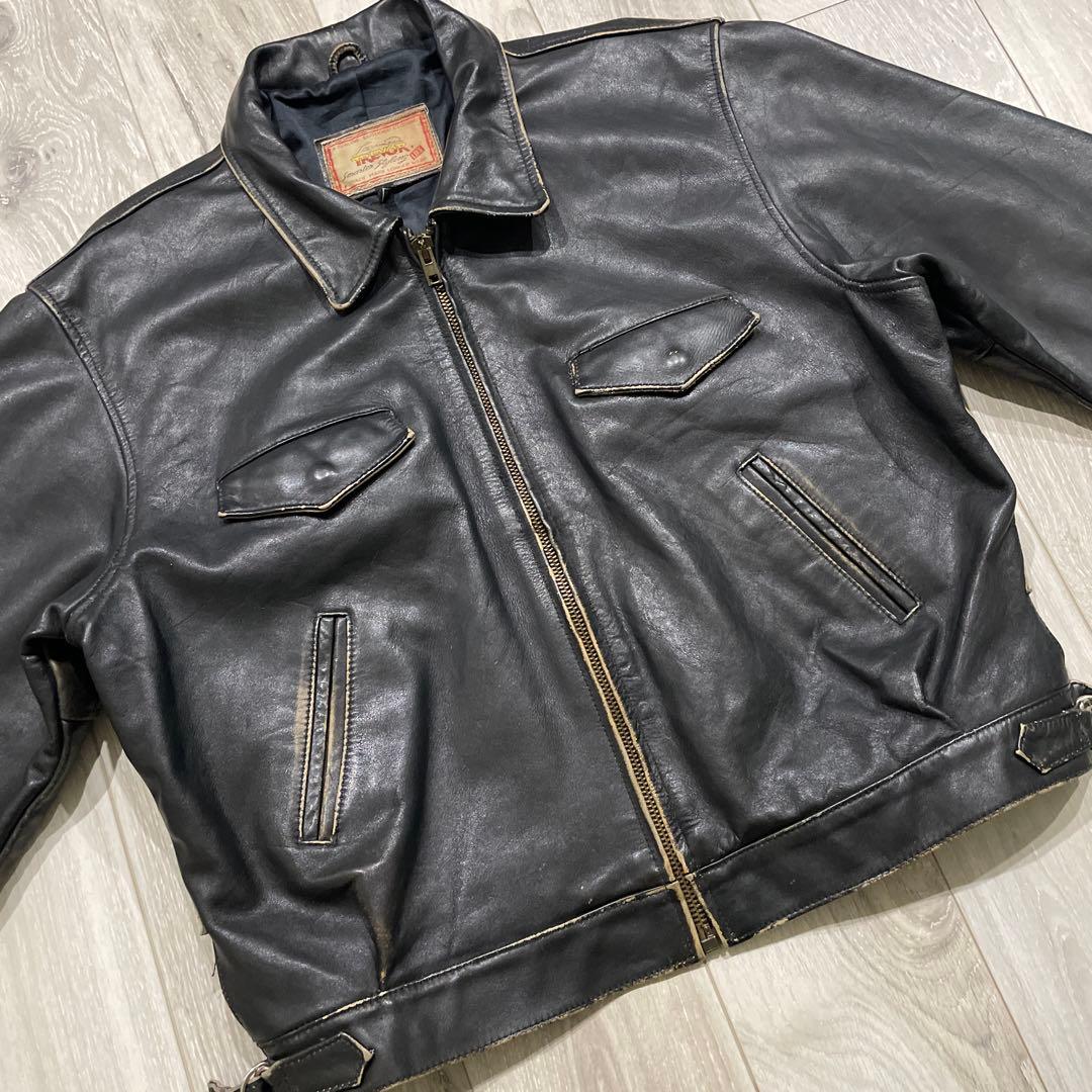 80s Lee TREVOR 2XL レザージャケット ライダースジャケット - メルカリ