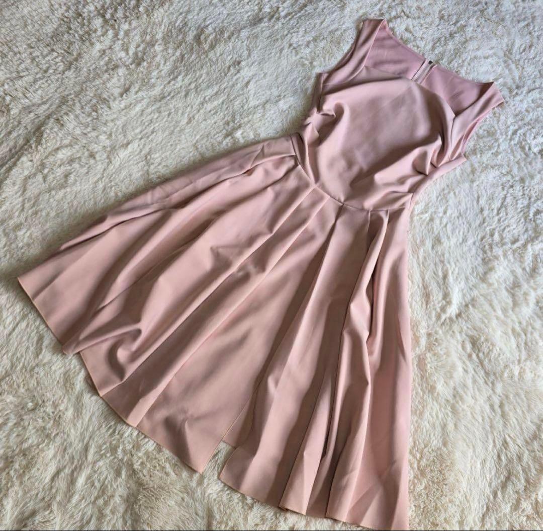 FOXEY フォクシー ノースリーブ ワンピース ピンク40 美品 フレア