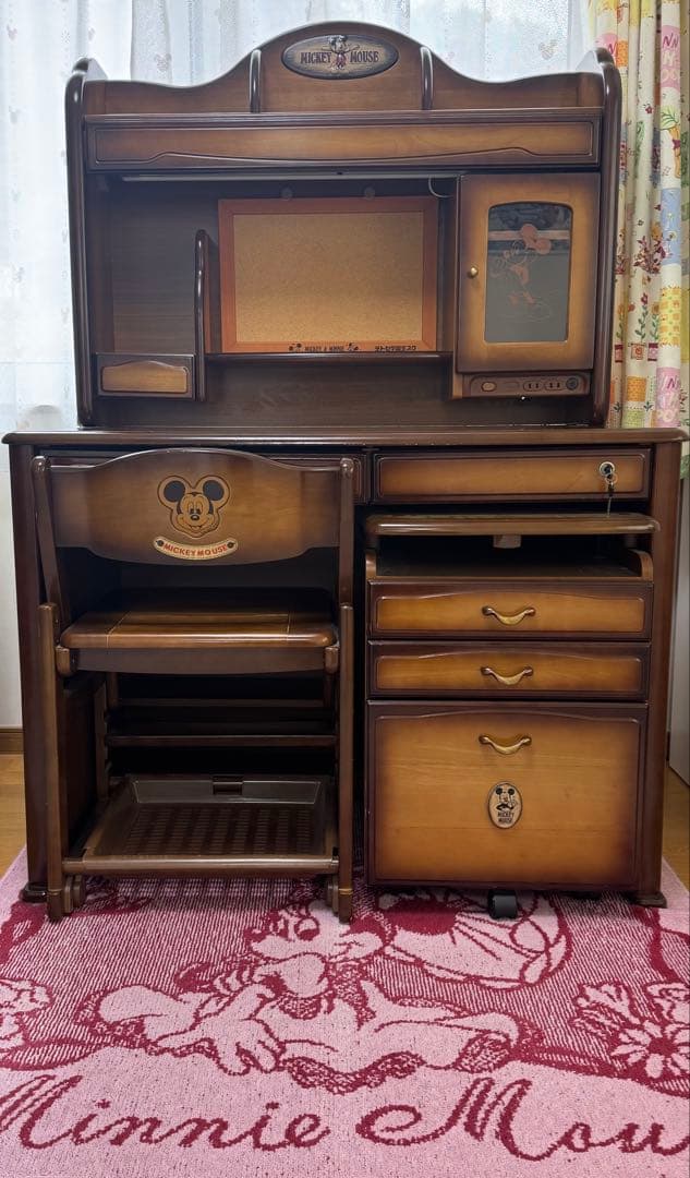 チトセ学習デスク 学習机 椅子 ディズニー ミッキーマウス 木製 キッズ