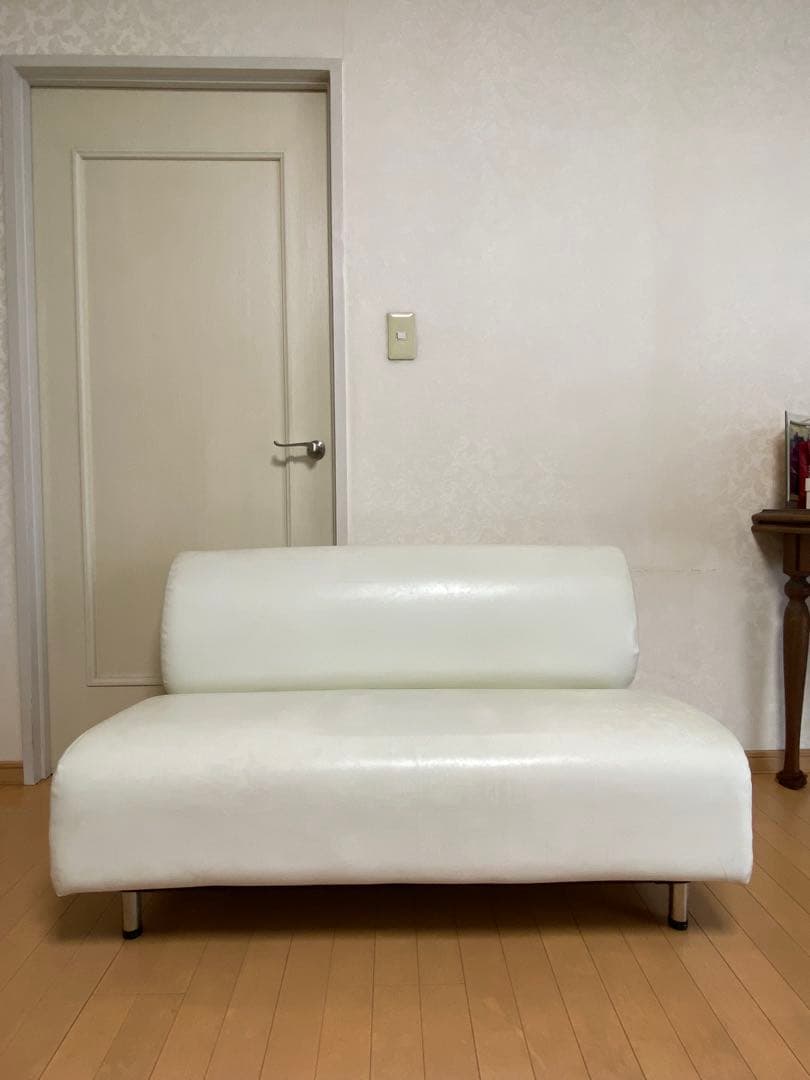 Francfranc ホワイト合成皮革ソファ-2人掛け 2人掛けソファー Francfranc