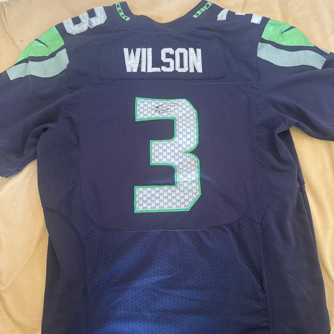シアトル・シーホークス ラッセル・ウィルソン ユニフォーム 44 Mens Seattle Seahawks Russell Wilson Nike Gray Elite Jersey