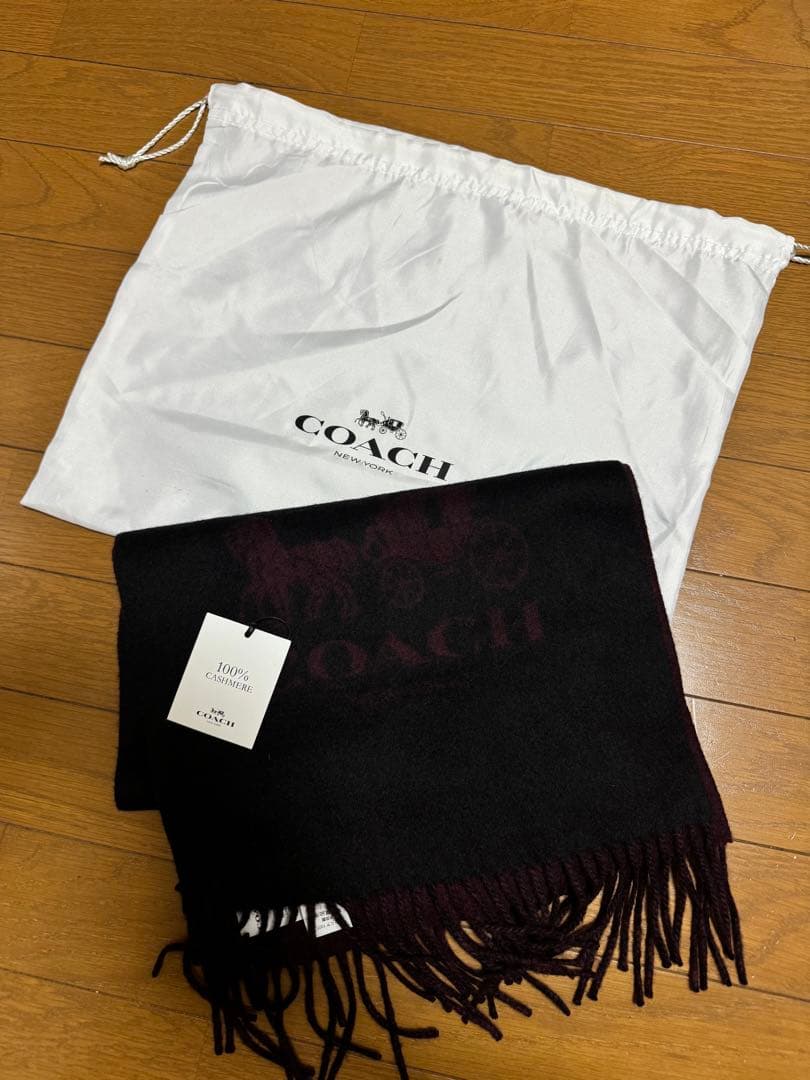 COACH カシミヤ100% ダブルフェイスマフラー COACH（コーチ） マフラー ストール リバーシブル シグネチャー