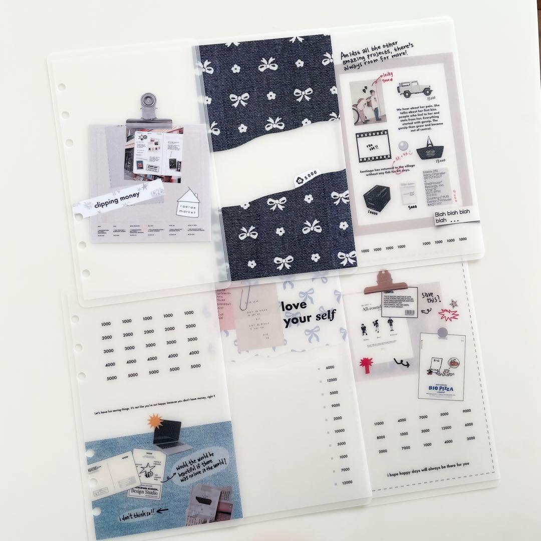 早い者勝ち 韓国 貯金 バインダー カバー リフィル クリップ - メルカリ