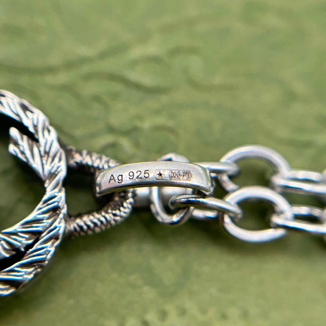 グッチ インターロッキングG アラベスク ネックレス 燻し銀 社外