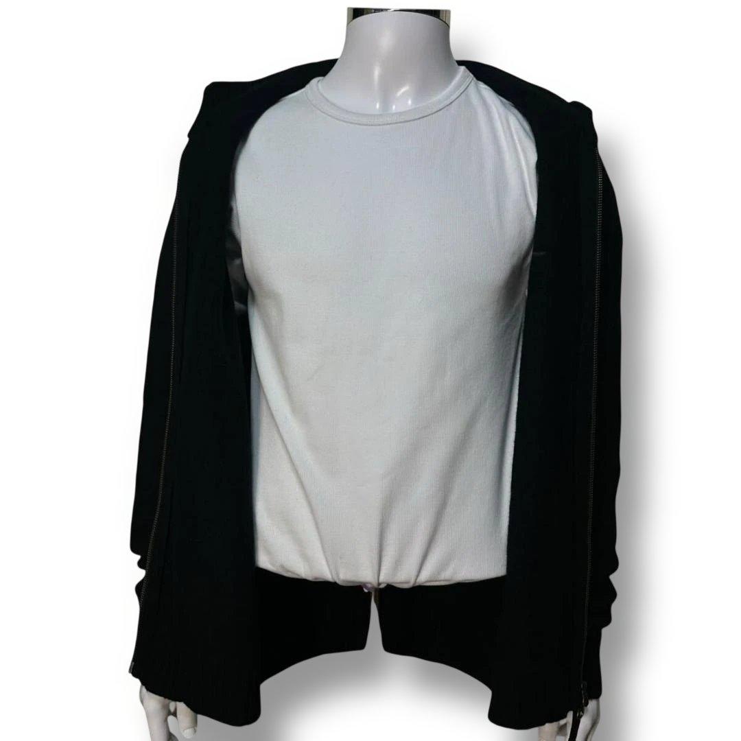 Armani Jeans アルマーニジーンズ カシミヤ混 ニットブルゾン L 黒