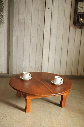 古い小ぶりな折り畳み丸テーブル　ちゃぶ台　古家具　古民家　古道具 719Hl+mmPsL._AC_UF350,