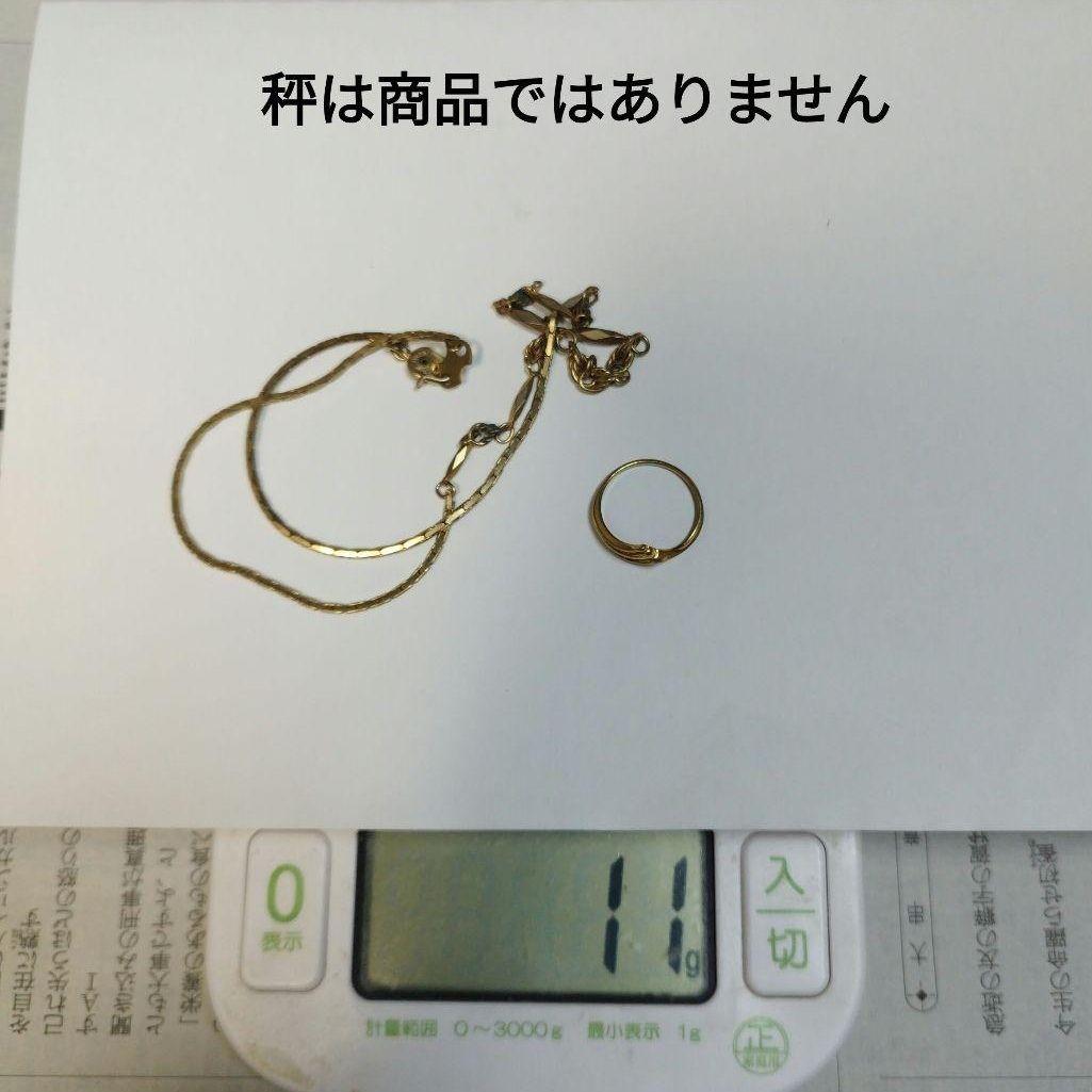 刻印あり K18使用の金のネックレスと金の指輪 チェーン 18金 関東から