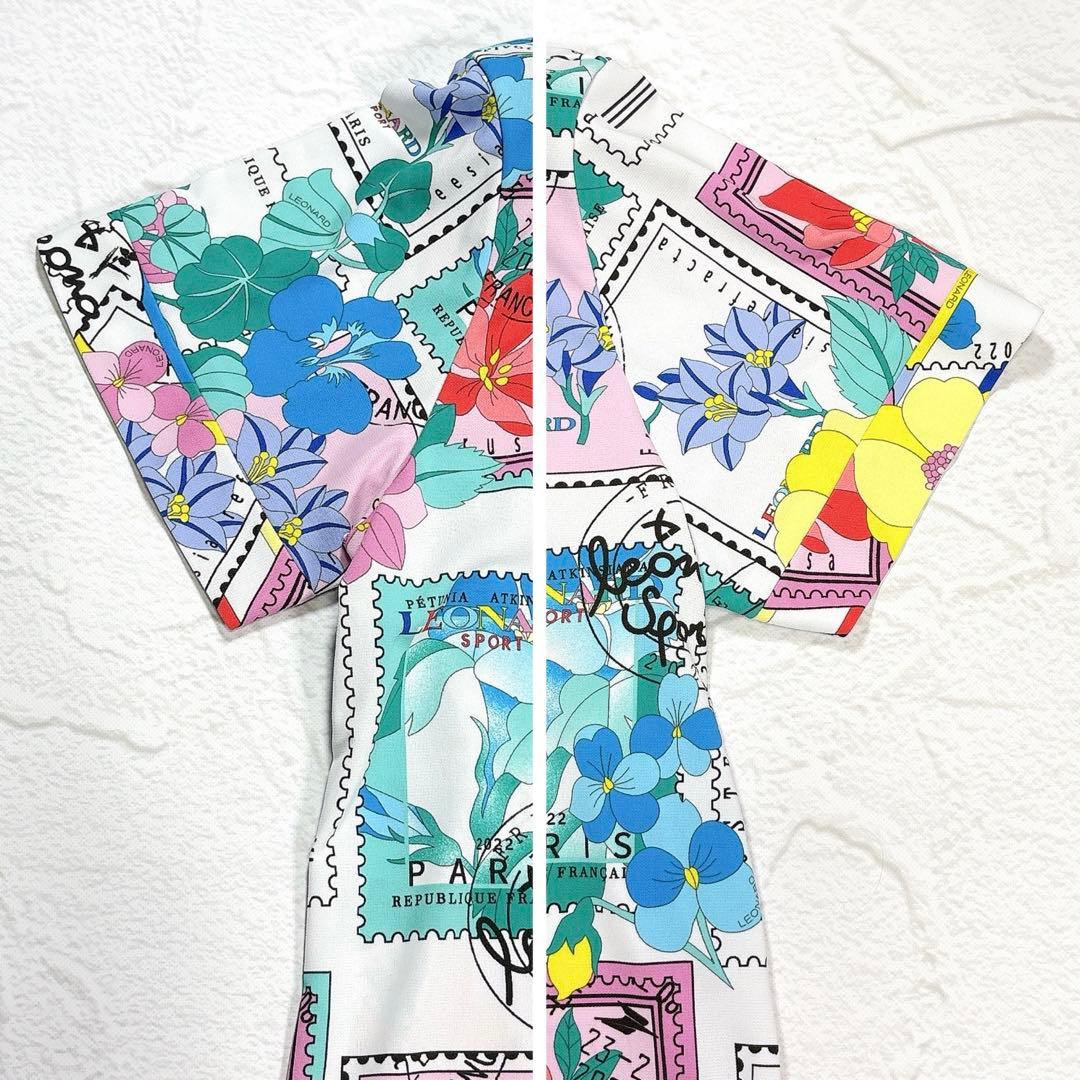 タグ付き✨近年モデル レオナール ポロシャツ トリム 花柄 切手 ロゴ