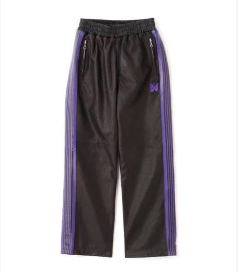 即完売・15万Schott × NEEDLES レザー トラックパンツ M Schott×NEEDLES/ショット×ニードルス/LEATHER TRACK PANTS/レザー