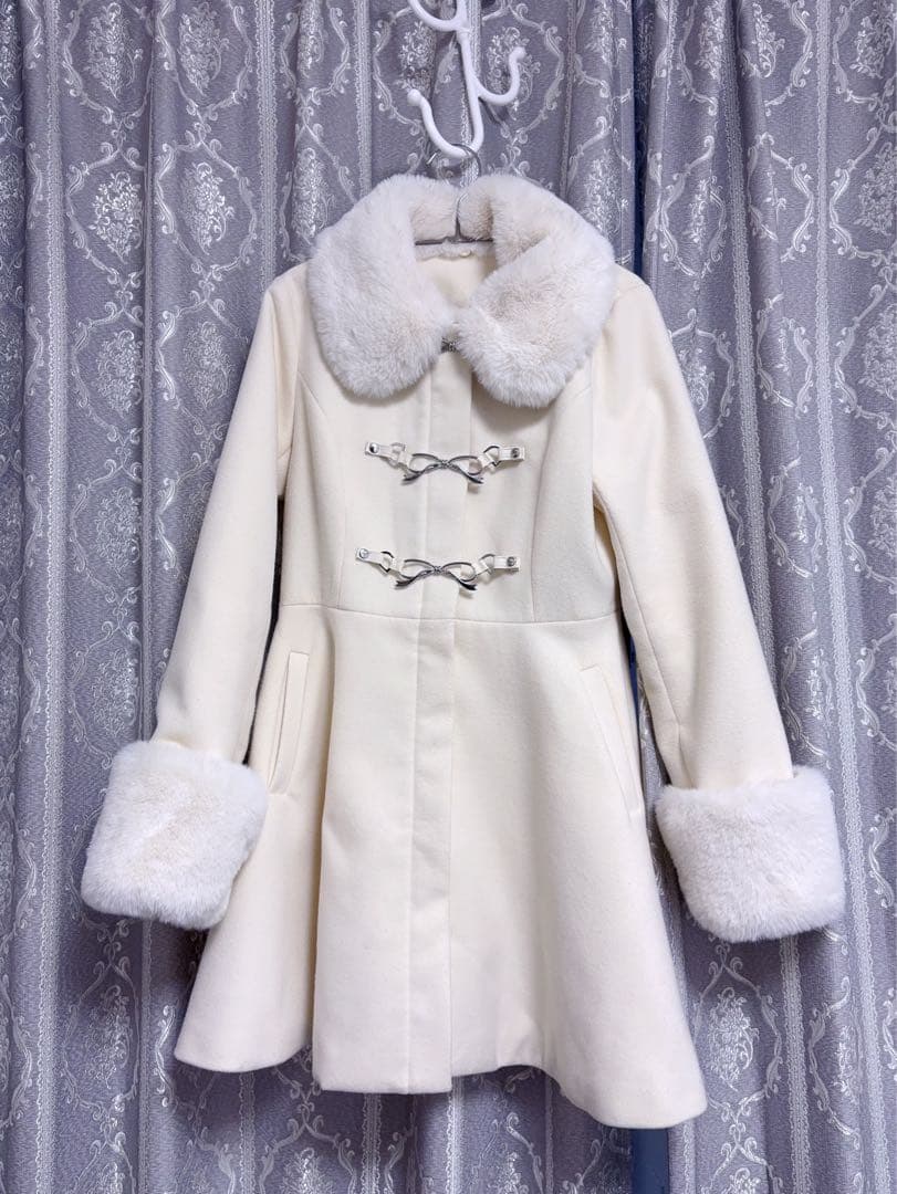 honey mew ハニーミュウ リボンビットコート ホワイト フリーサイズ