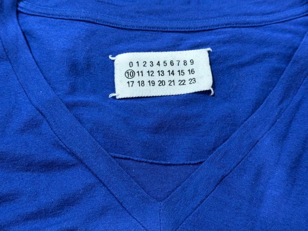 マルタンマルジェラ10 Vネック ニット 2008AW 青 イタリア製