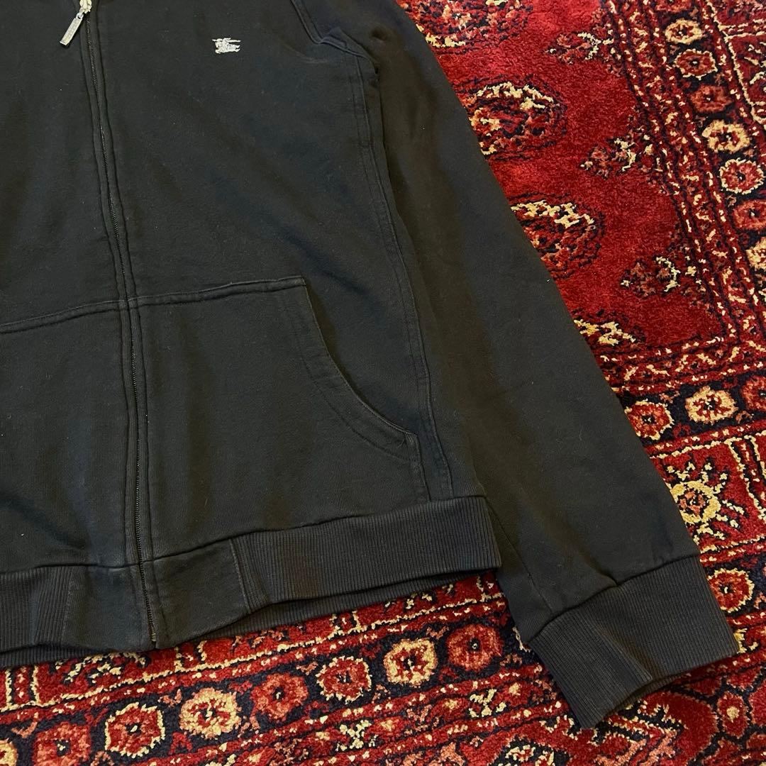 バーバリー ブラックレーベル ジップパーカー ノバチェック 刺繍 L