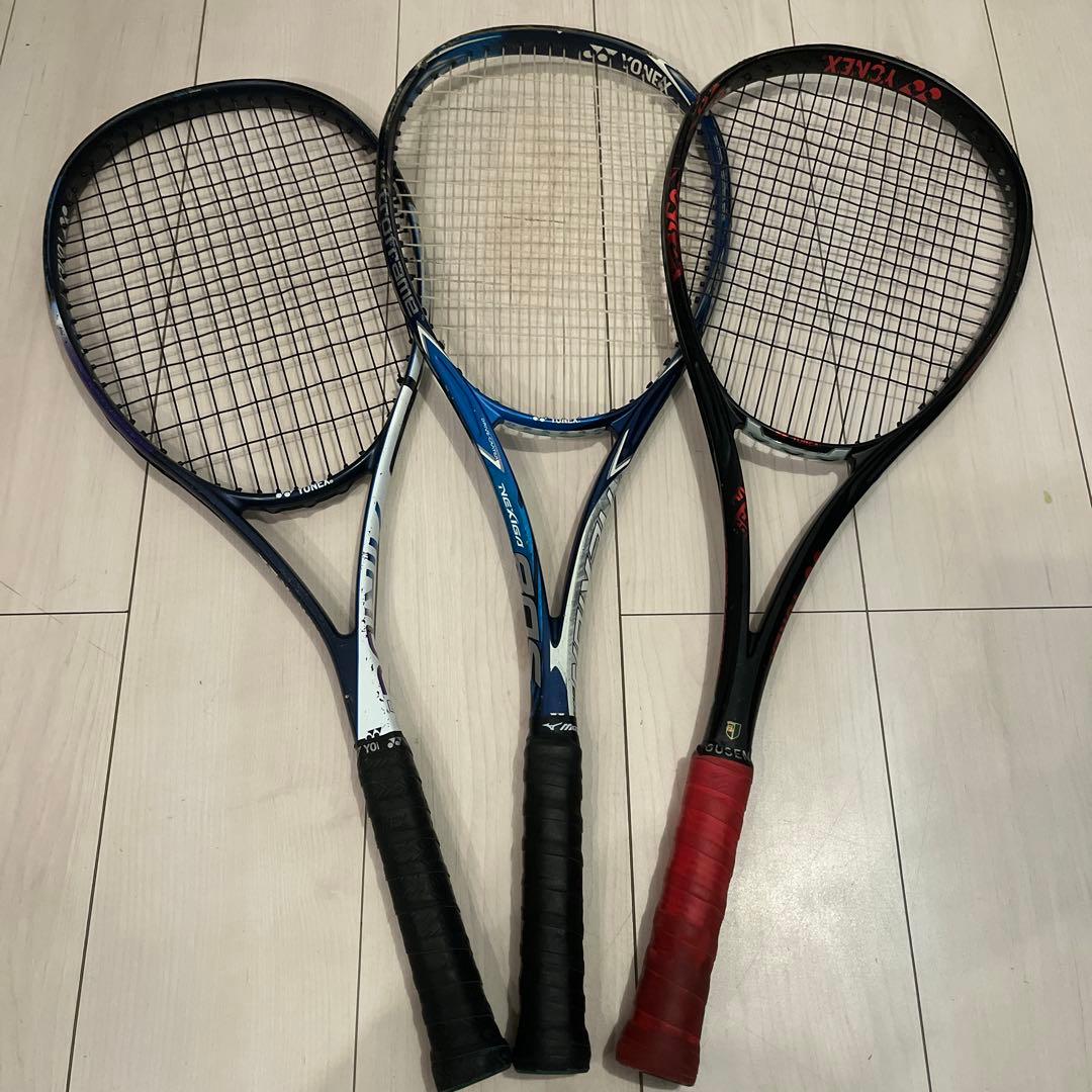 軟式テニスラケット三本セット MIZUNO（ミズノ） ソフトテニス 初心者向けセット 3点セット ラケット