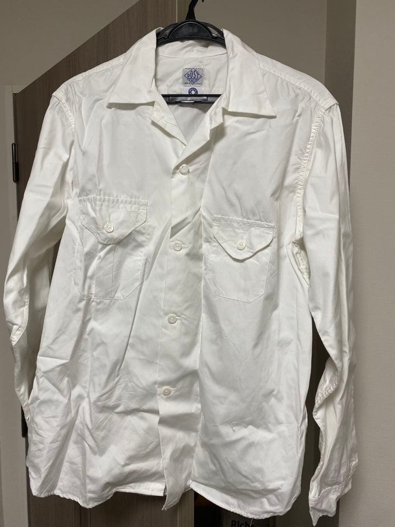 ポストオーバーオールズ クルーザーシャツ　サイズm ササフラス・ポストオーバーオールズ・ラリースミス・セントジェームス