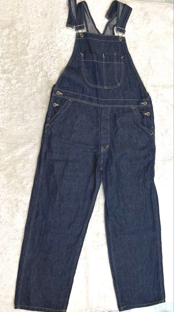 ヴェリテクール定価35200円コットンリネンオーバーオール インディゴ
