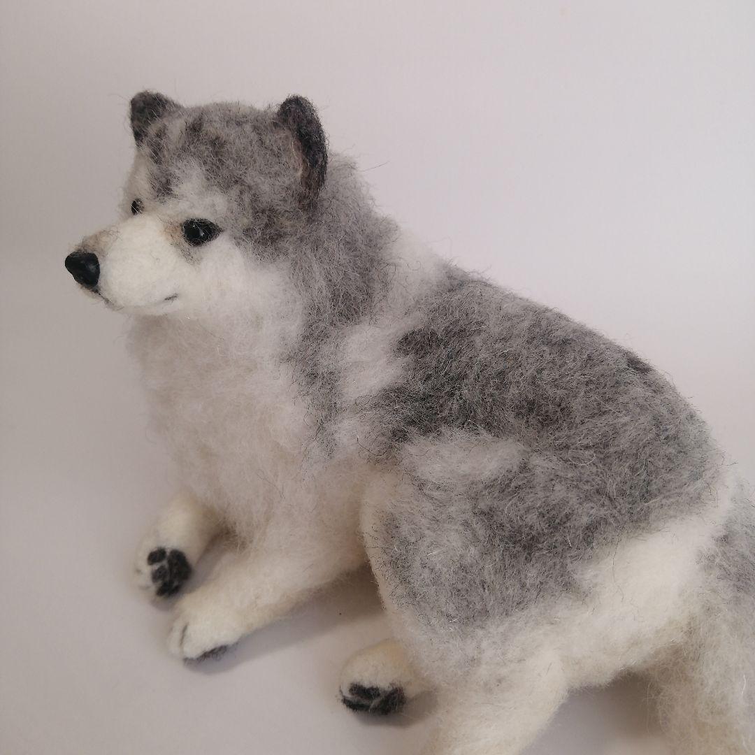 ハンドメイド 羊毛フェルト 犬 ハスキー - メルカリ