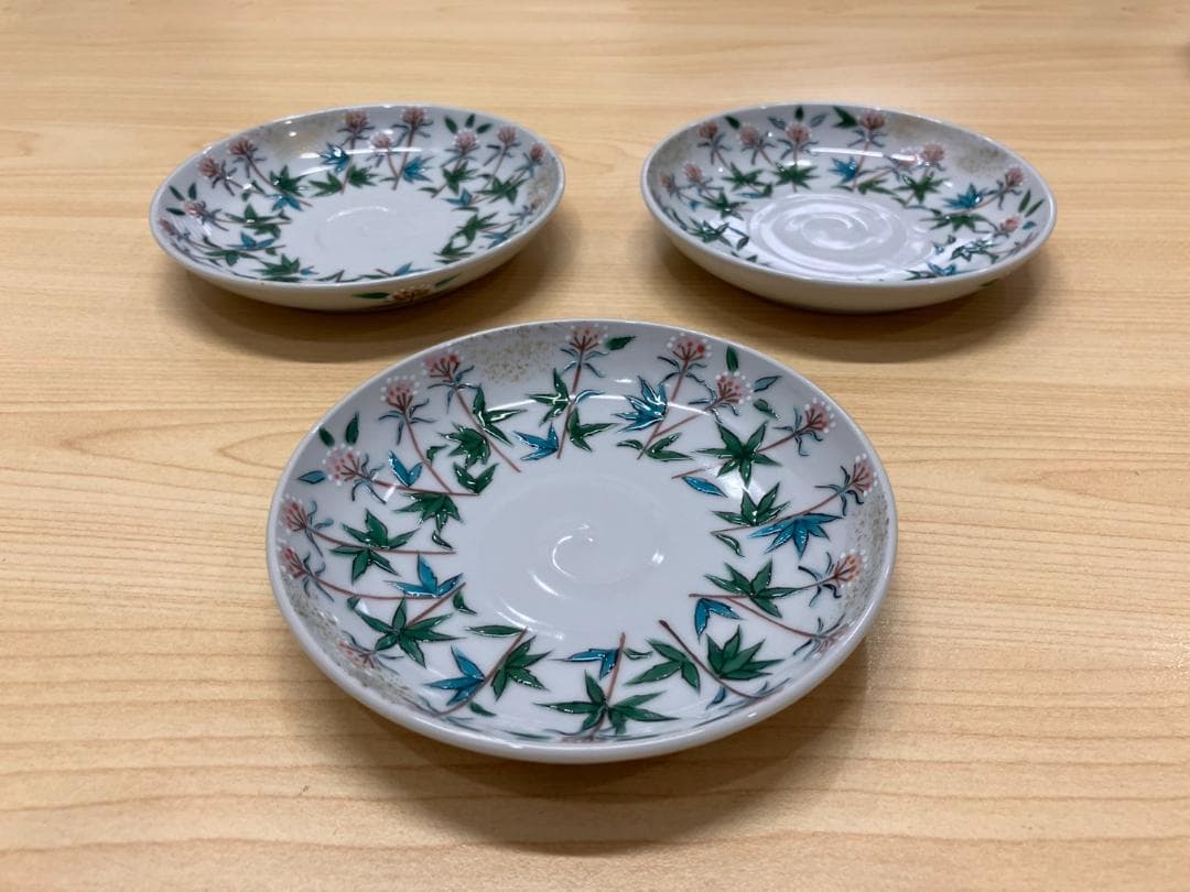 大幅値下げ！美品！京焼・清水焼 村田幸之介捻り藤袴汲出 3枚組4