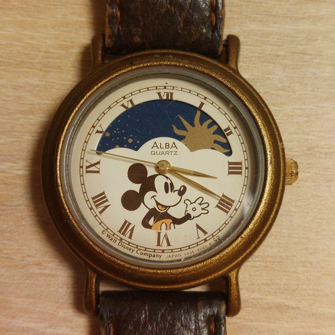 ヴィンテージ アルバ ミッキーマウス サン&ムーンウォッチ電池交換新品
