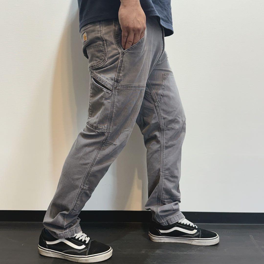 カーハートペインターパンツワークパンツグレー33×30ダブルニー7245