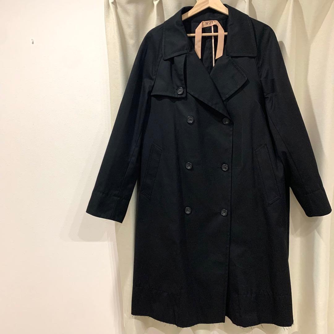 ☆美品☆N°21 ビッグロゴ トレンチコート ウィメンズ 40 BLK - メルカリ