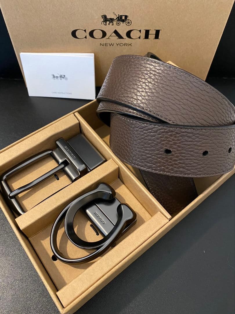 SALE♪コーチ 新品 リバーシブル シグネチャー ブラックxブラウン