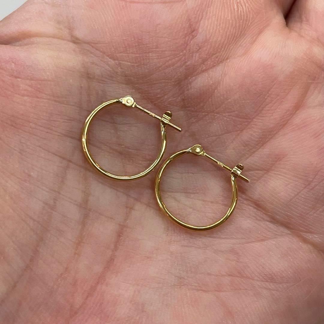 K18 ピアス　　フープピアス　　1.3cm