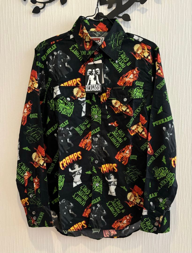 新品未使用　ヒステリックグラマー　ザクランプス　ウエスタン　シャツ　総柄 HYSTERIC GLAMOUR（ヒステリックグラマー） シャツ FEELING HYSTERIC柄