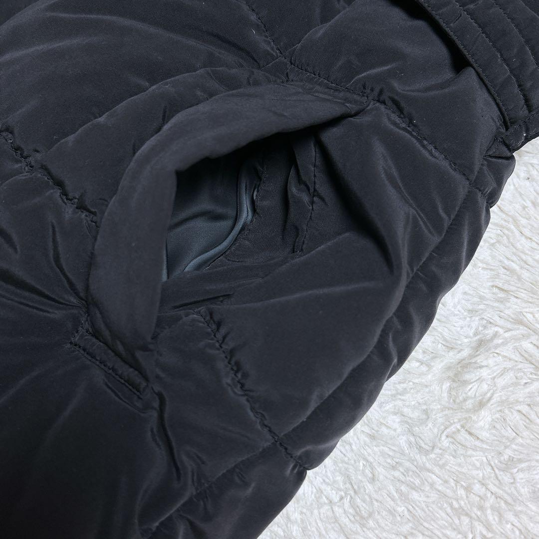 美品/コムサデモード ファー付きダウンコート ベルト 美ライン 墨黒 11
