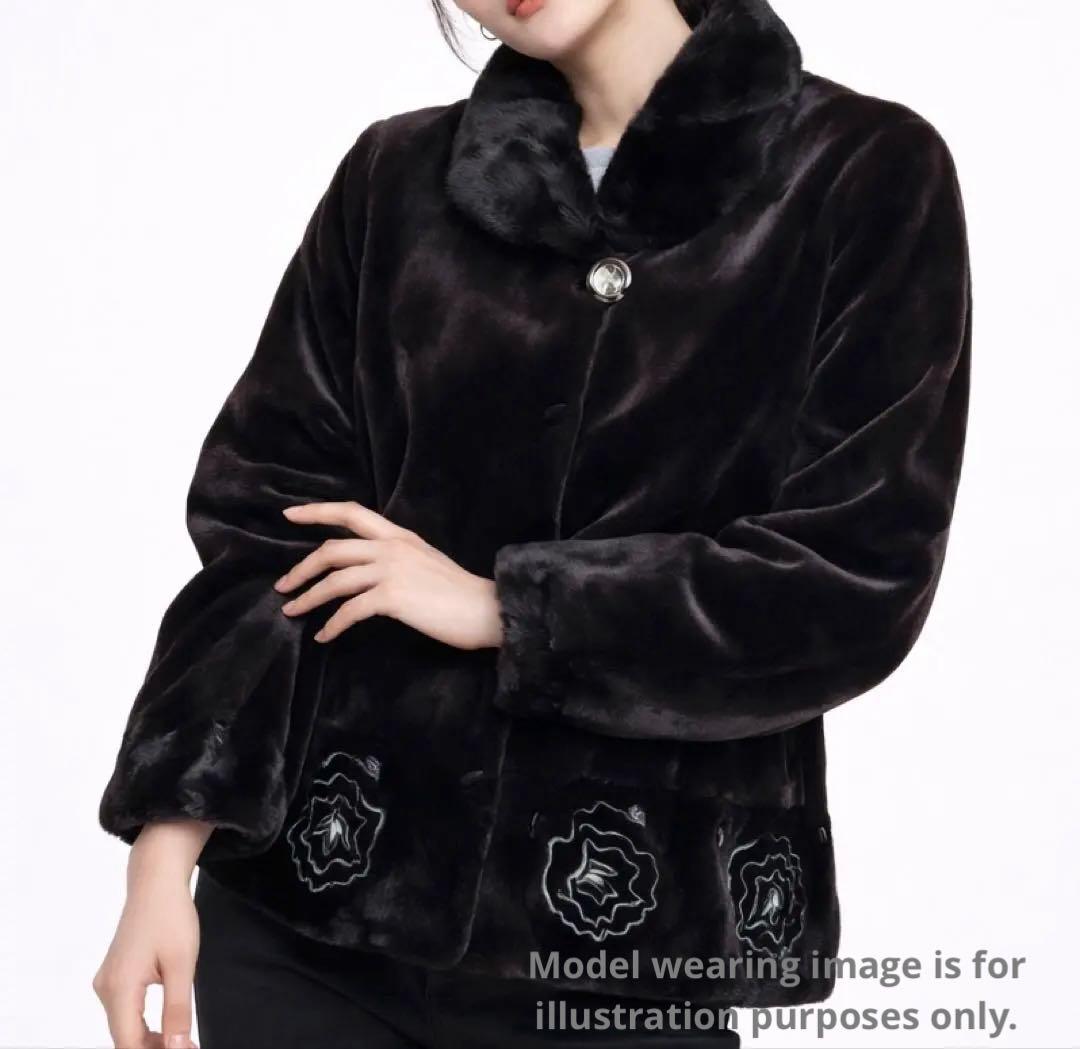 最高級✨サガミンクロイヤル シェアード リアルファーコート 本毛皮 花