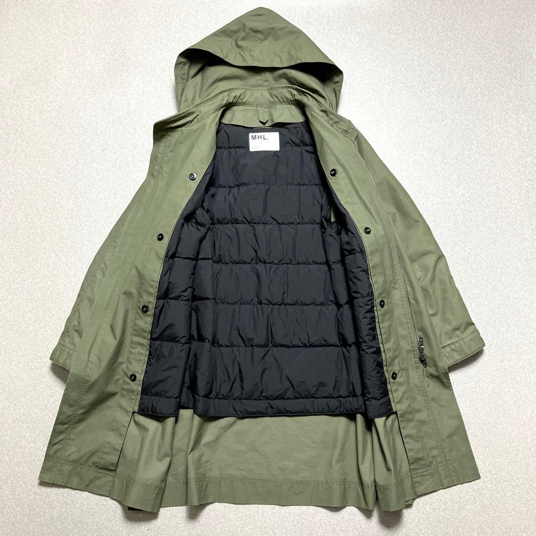 美品✨MHL フーディコート3wayインナーダウン取り外し モッズコート