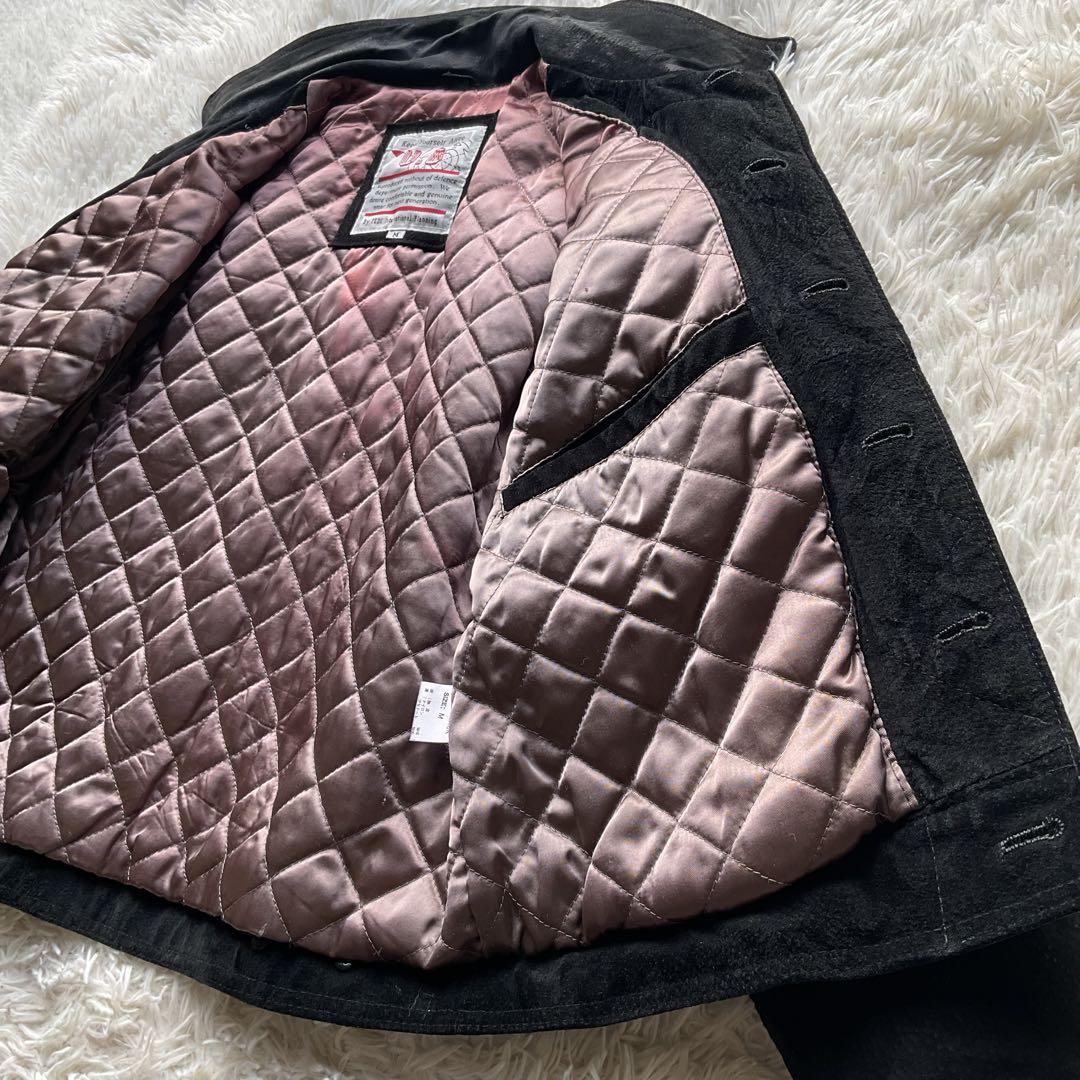 90's✨レザートラッカージャケット 3rd 豚革 黒 スエード M キムタク