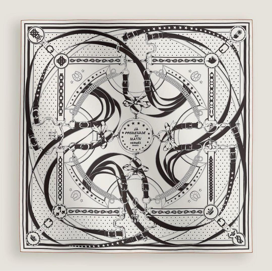 【新品未使用】エルメス カレダブルフェイス 140 《朝の散歩・バンダナ》