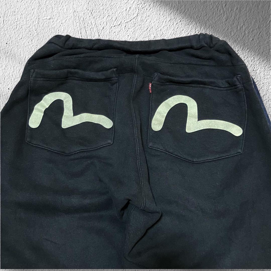 希少】EVISU エヴィス 道楽 スウェットパンツ サイドデニム 赤耳