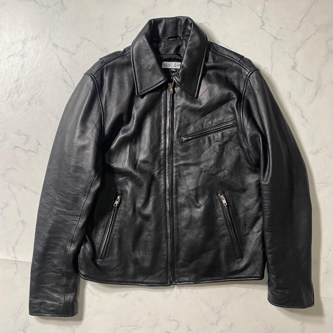 【美品】MOLAWZ　レザージャケット　シングル　ラムレザー　大きいサイズ　LL 楽天市場】Mo-LAWS 特大サイズ ビッグサイズ レザージャケット メンズ