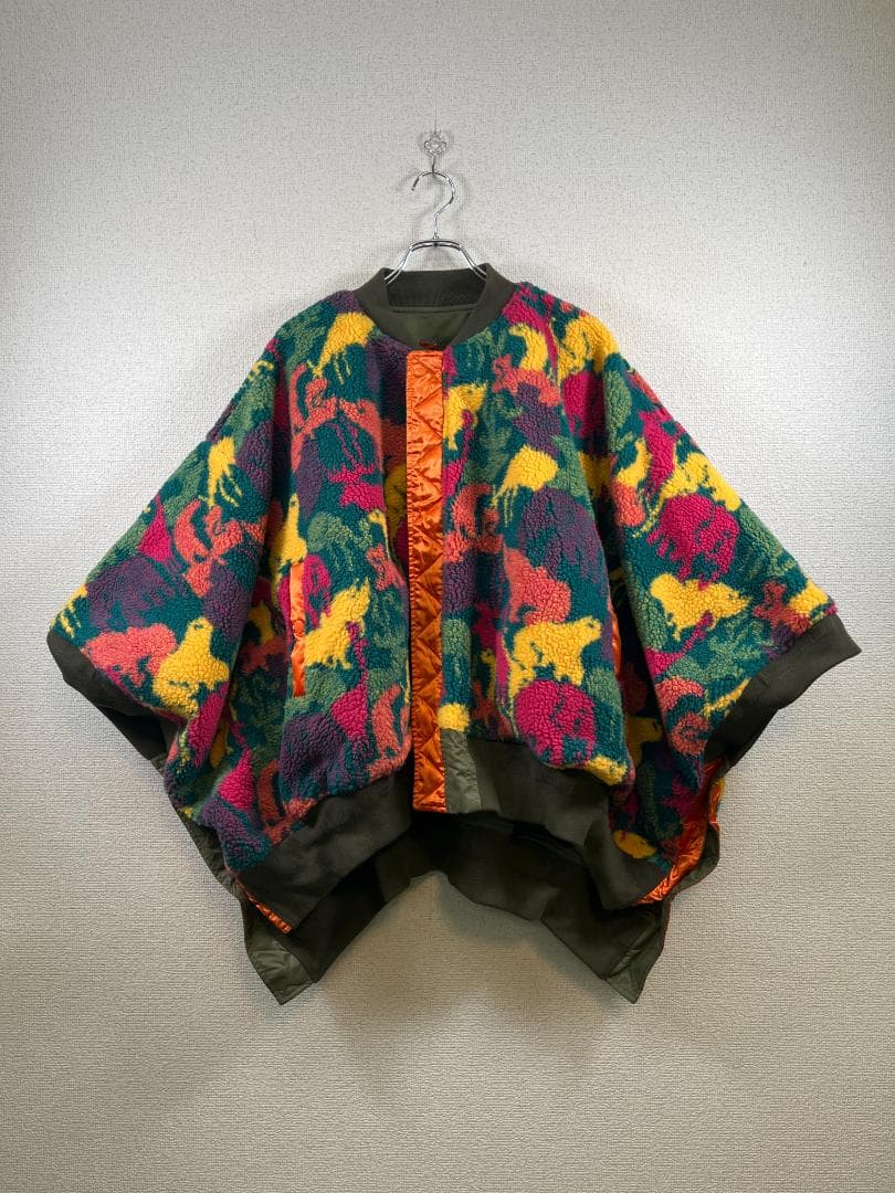 チャオパニックエシンタ リバーシブル ポンチョ風 ミリタリーアウター