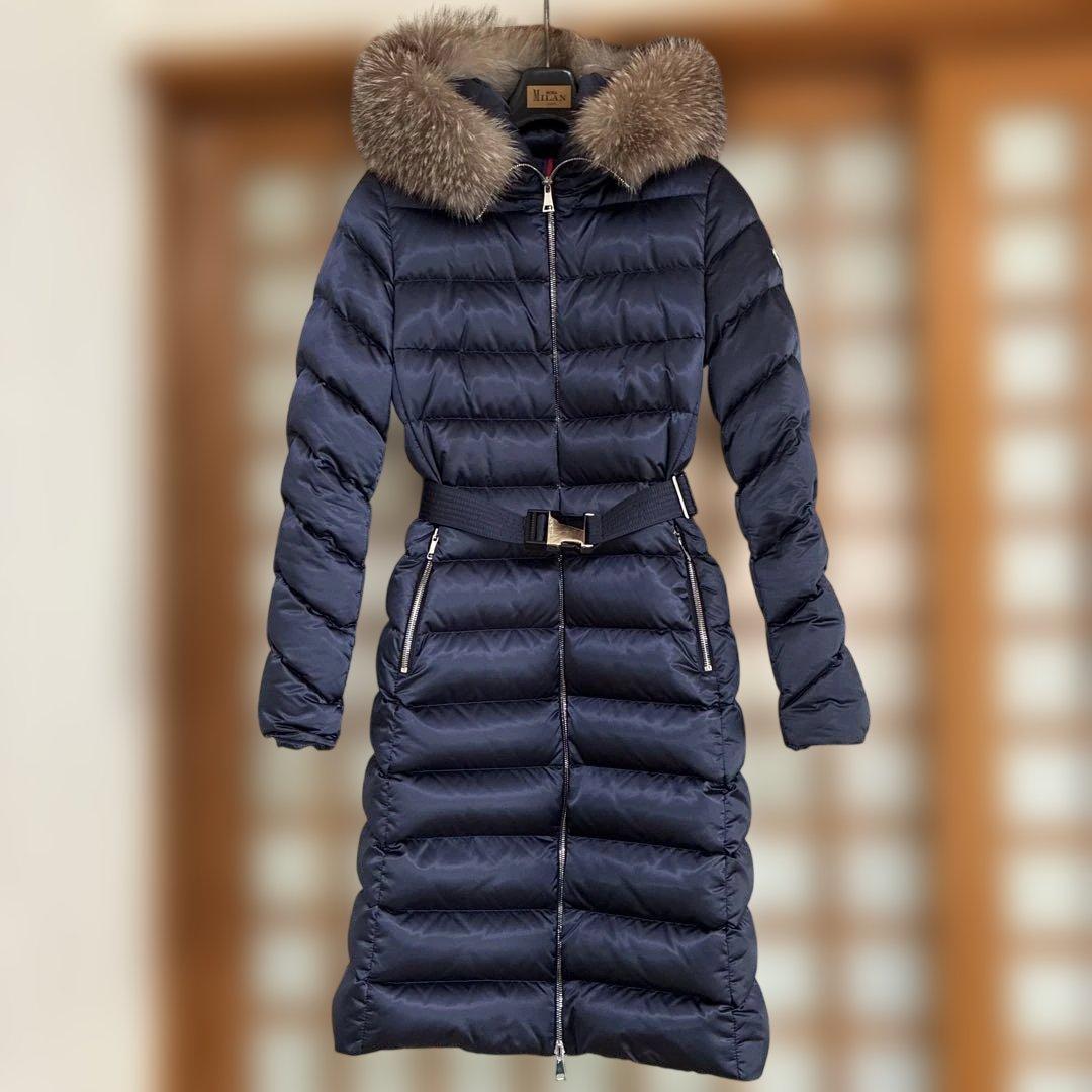 モンクレール　レディースダウンコート MONCLER (モンクレール) フード ナイロン フルジップ ダウンコート