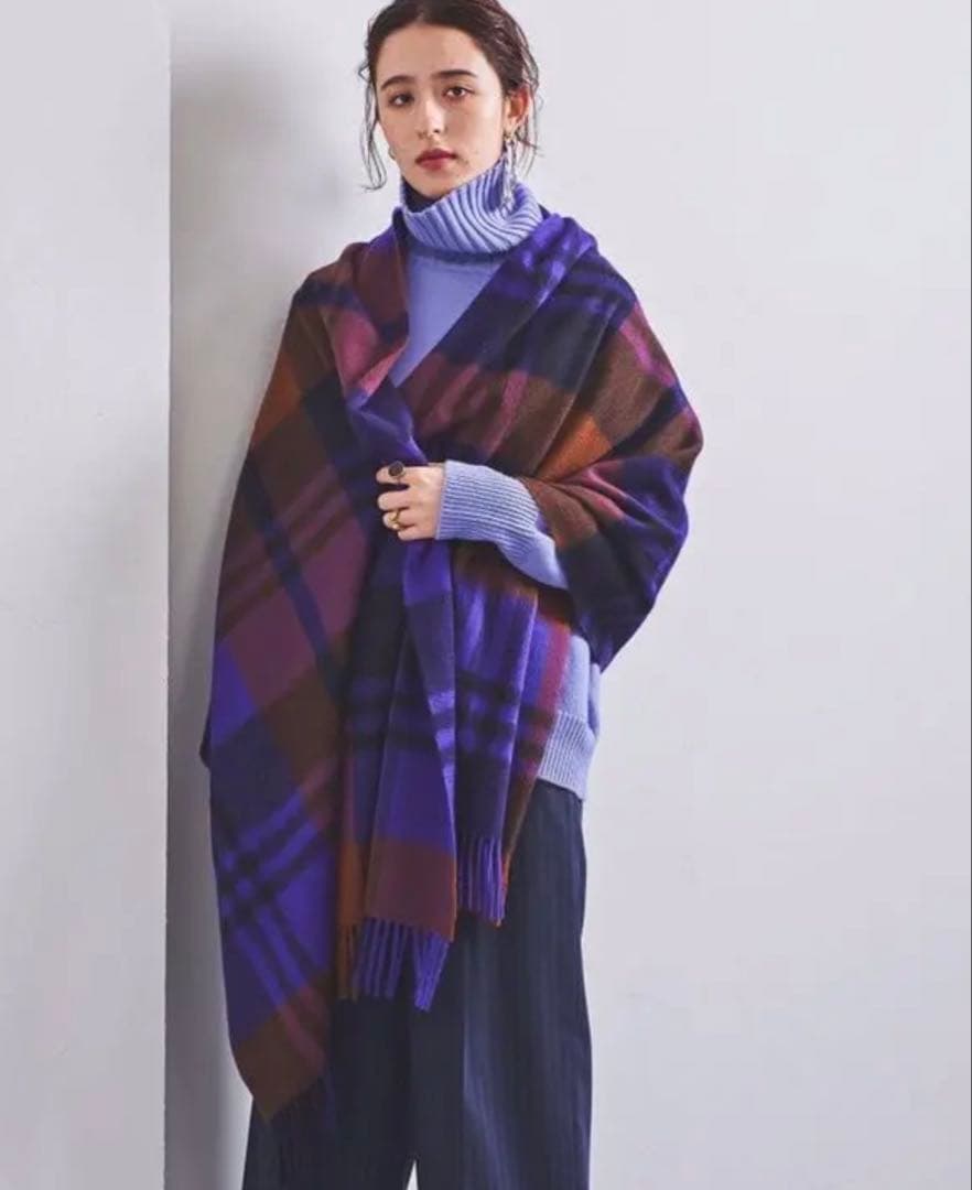 Joshua Ellis カシミヤ大判ストール パープル CPG 50717 - メルカリ