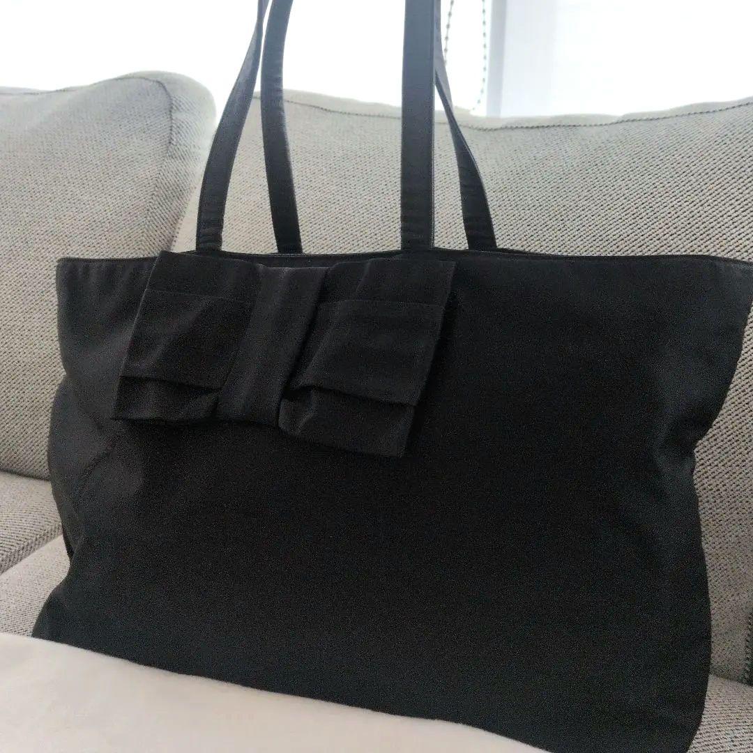 プラダ　リボン付き黒トートバッグ マザーズバッグ PRADA（プラダ） マザーズバッグ ベビーバッグ レディース ブラック