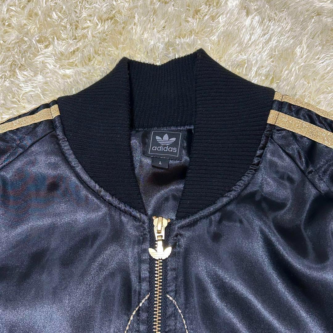 美品✨希少】アディダス オリジナルス スカルボーン スカジャン 黒×金