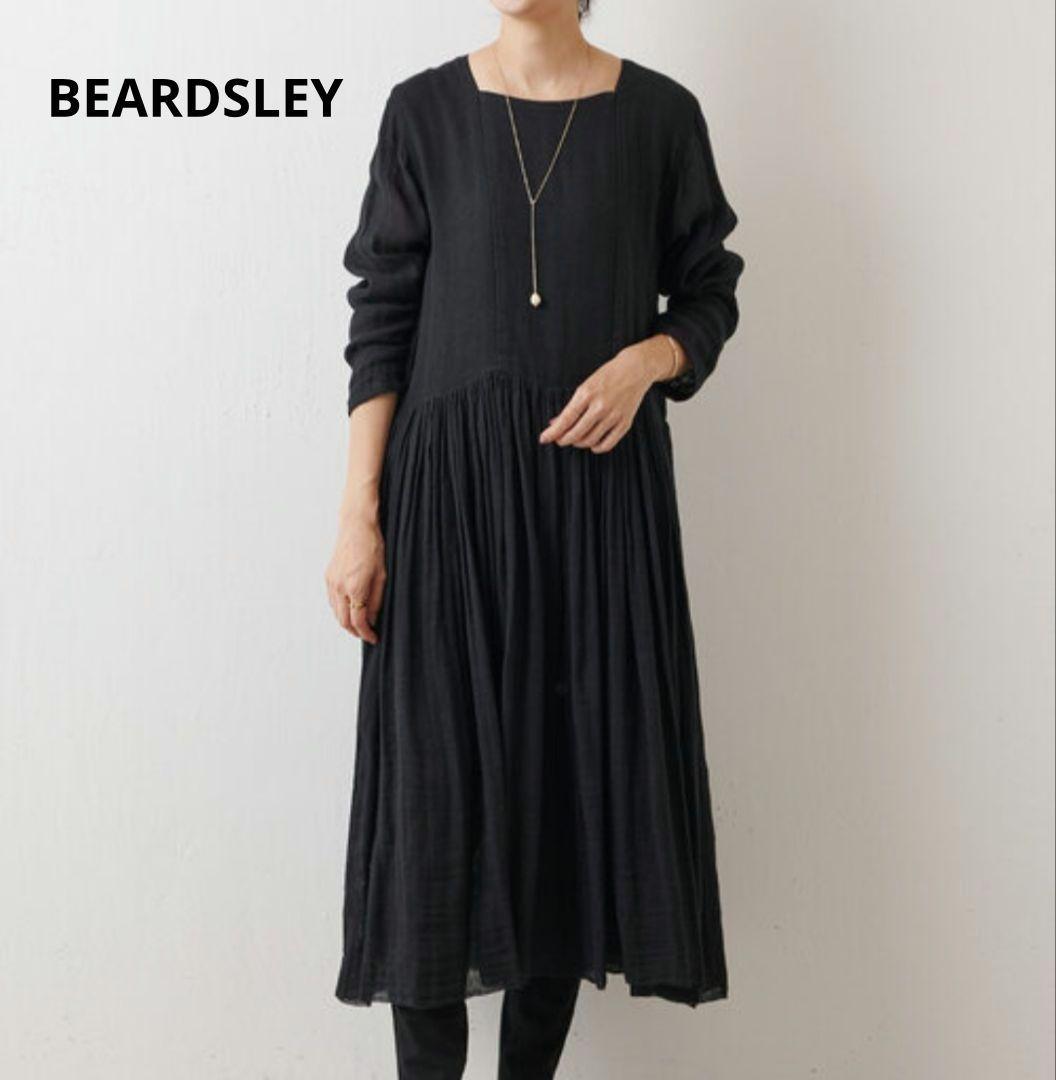 完売24SS✨ビアズリー　カヤギャザーワンピース　ガーゼ素材　マキシ丈　ゆったり BEARDSLEY（ビアズリー）の「カヤギャザーワンピース（ワンピース