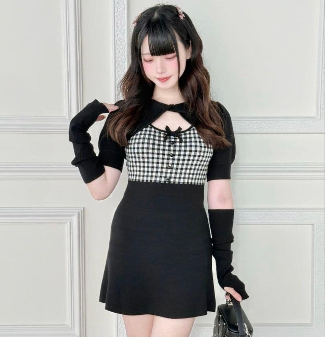 BunnyLis チェックガラニットワンピ - メルカリ