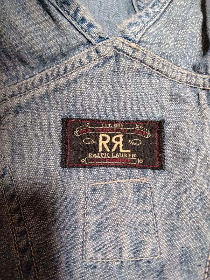 USA製RRLデニムオーバーオール三ツ星タグラルフローレンキャップ