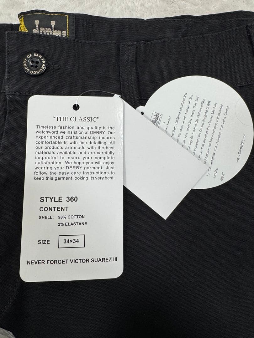 新品 ダービーオブサンフランシスコ フリスコパンツ 34×34 ブラック