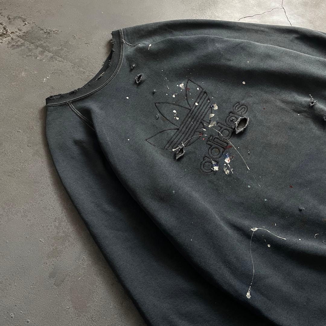 80s old“adidas”後染“ペンキ“grange boro sweat